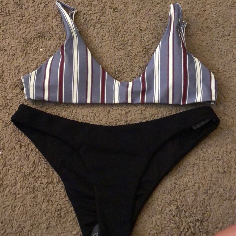 Zaful stripe bikini cheeky